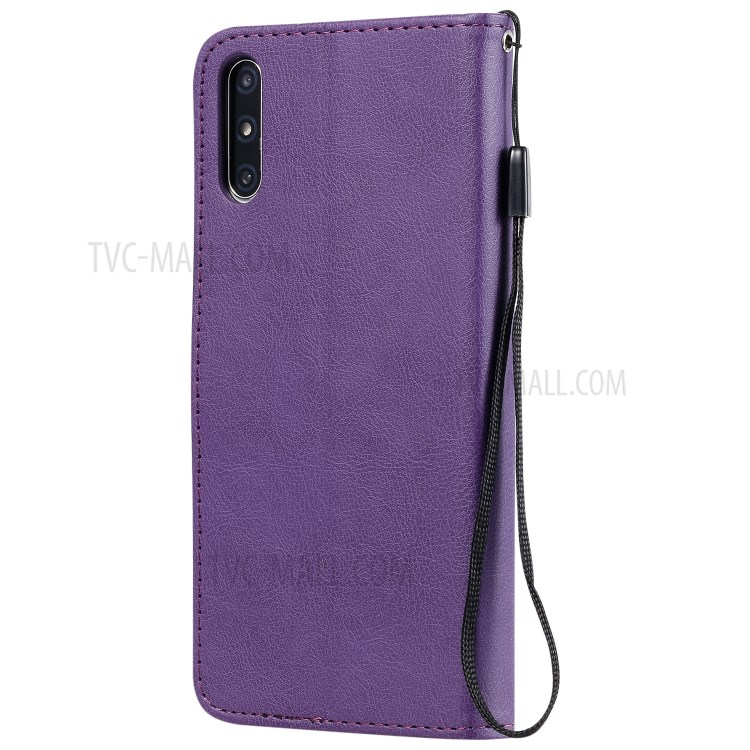 Wallet Stand Flip Leather Phone Cover for Huawei Enjoy 10e - Purple-2