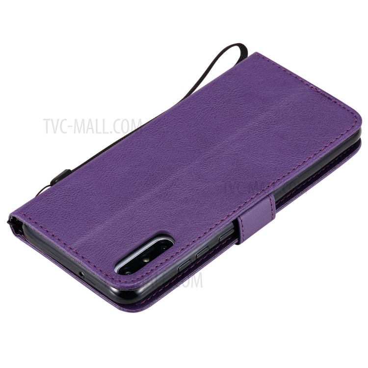 Wallet Stand Flip Leather Phone Cover for Huawei Enjoy 10e - Purple-5