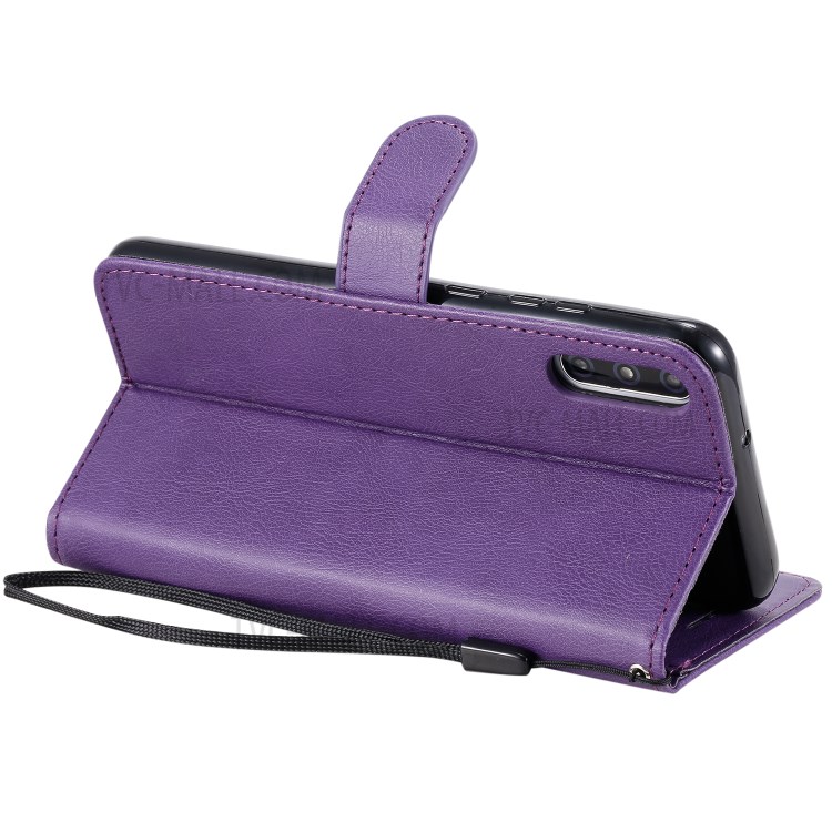 Wallet Stand Flip Leather Phone Cover for Huawei Enjoy 10e - Purple-6