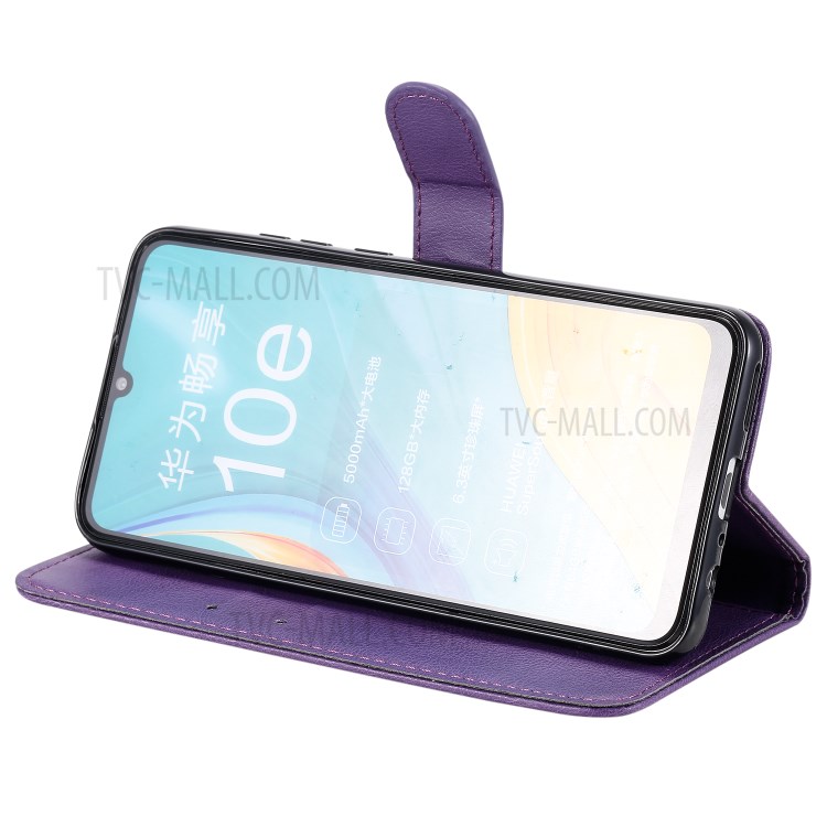 Wallet Stand Flip Leather Phone Cover for Huawei Enjoy 10e - Purple-7