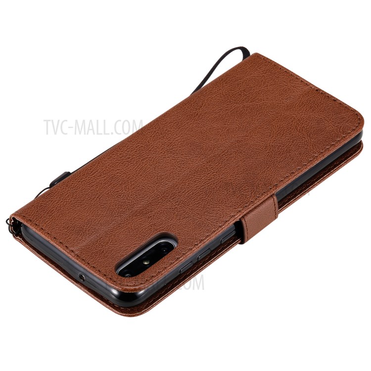 Wallet Stand Flip Leather Phone Cover for Huawei Enjoy 10e - Brown-6