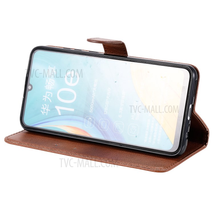 Wallet Stand Flip Leather Phone Cover for Huawei Enjoy 10e - Brown-8