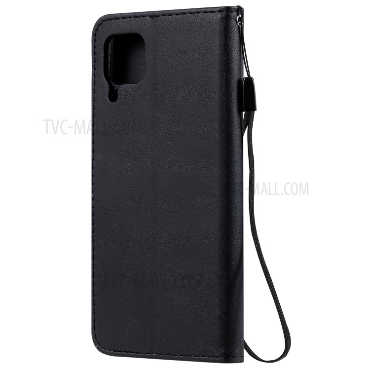 Solid Color PU Leather Case Phone Flip Cover with Strap for Huawei P40 lite/nova 6 SE/Nova 7i - Black-3