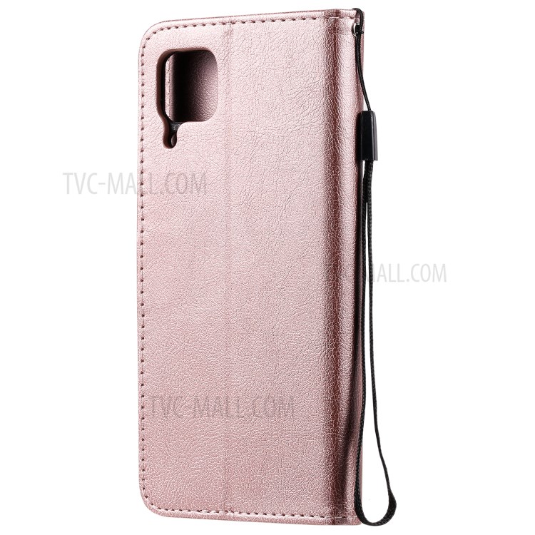 Solid Color PU Leather Case Phone Flip Cover with Strap for Huawei P40 lite/nova 6 SE/Nova 7i - Rose Gold-3