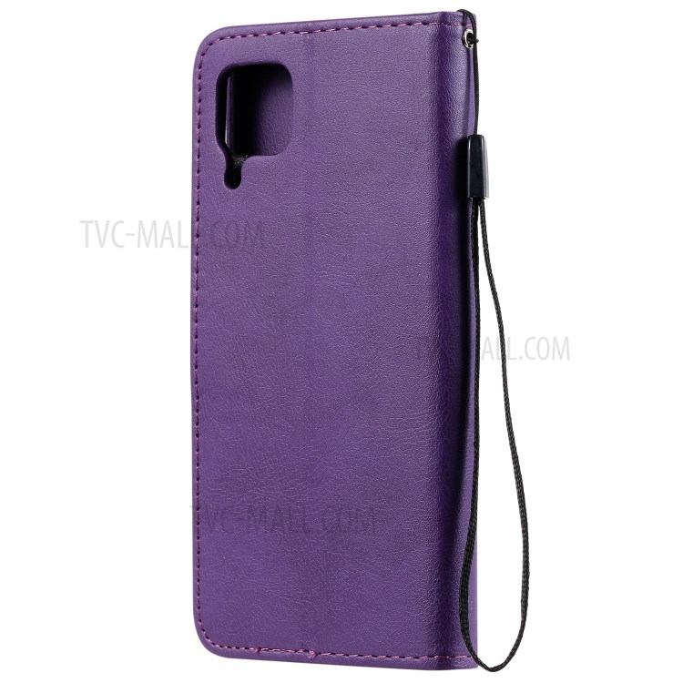 Solid Color PU Leather Case Phone Flip Cover with Strap for Huawei P40 lite/nova 6 SE/Nova 7i - Purple-3