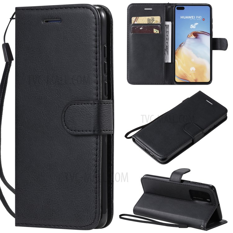 Wallet Leather Stand Case for Huawei P40 - Black-1