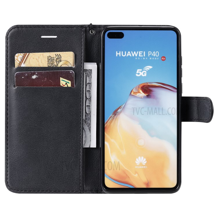 Wallet Leather Stand Case for Huawei P40 - Black-4