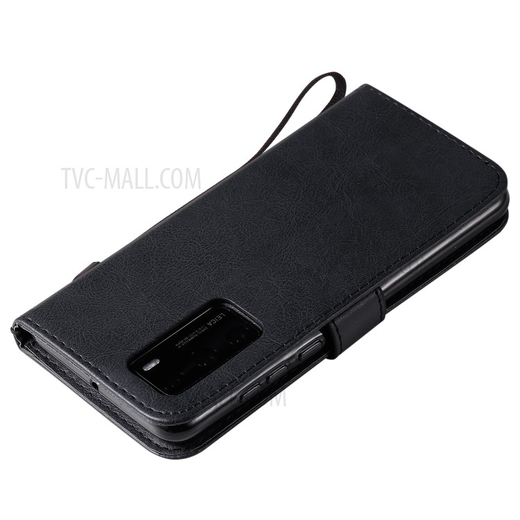 Wallet Leather Stand Case for Huawei P40 - Black-6