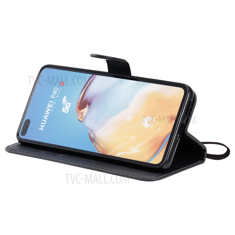 Wallet Leather Stand Case for Huawei P40 - Black-7