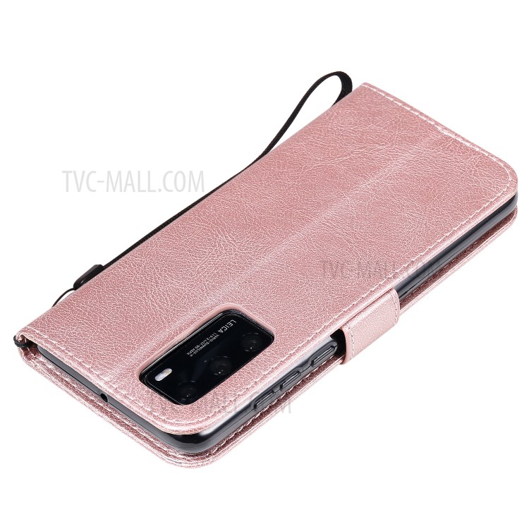 Wallet Leather Stand Case for Huawei P40 - Rose Gold-6