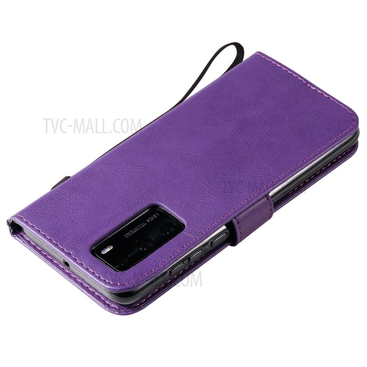 Wallet Leather Stand Case for Huawei P40 - Purple-6