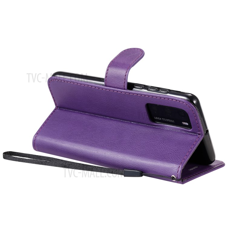 Wallet Leather Stand Case for Huawei P40 - Purple-8