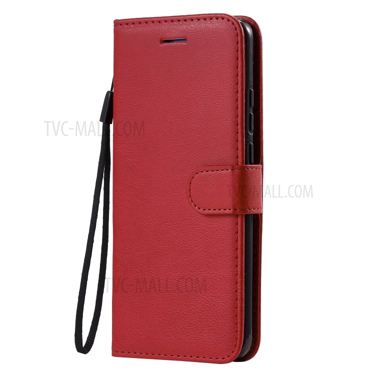 PU Leather Wallet Stand Case for Huawei P40 Pro - Red-2