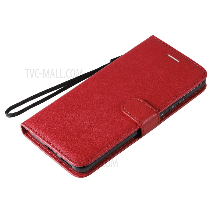 PU Leather Wallet Stand Case for Huawei P40 Pro - Red-5