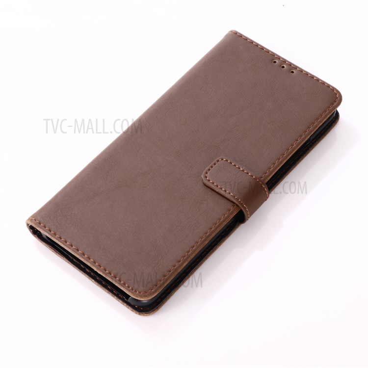 Crazy Horse Skin Retro Leather Shell for Huawei P40 - Dark Brown-9