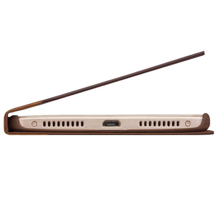 QIALINO Western Style Genuine Leather Folio Phone Cover for Huawei Mate 8 - Light Brown-2