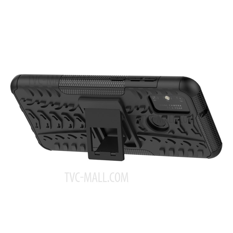 Anti-slip PC + TPU Combo Case with Kickstand for Honor Play 9A - Black-6