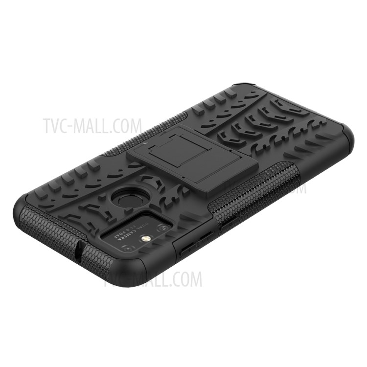 Anti-slip PC + TPU Combo Case with Kickstand for Honor Play 9A - Black-7