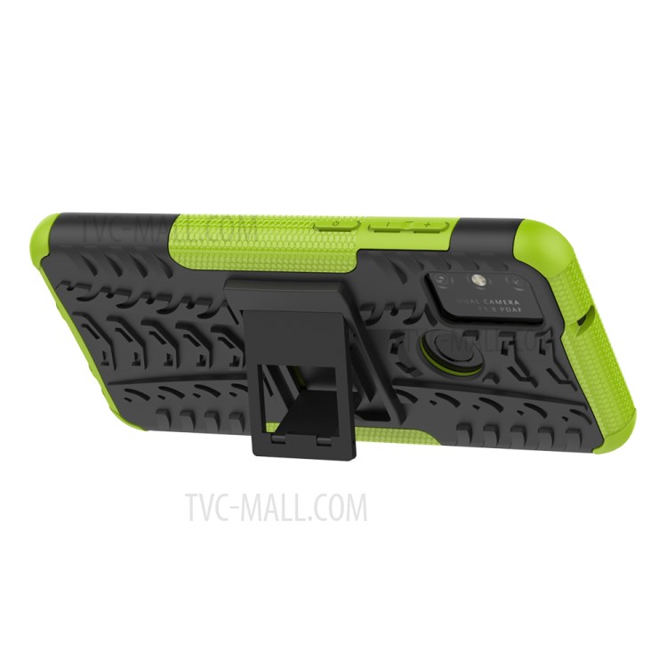Anti-slip PC + TPU Combo Case with Kickstand for Honor Play 9A - Green-6