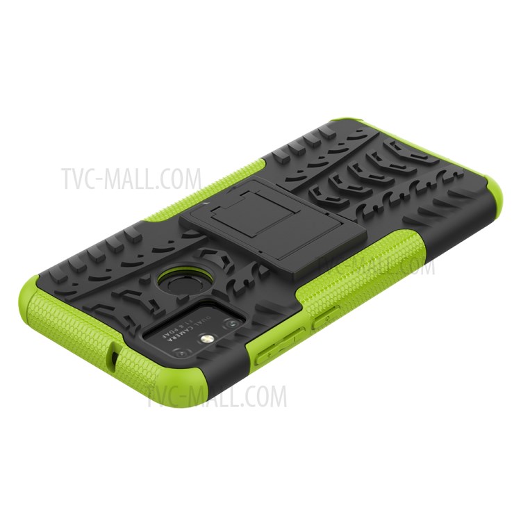Anti-slip PC + TPU Combo Case with Kickstand for Honor Play 9A - Green-7
