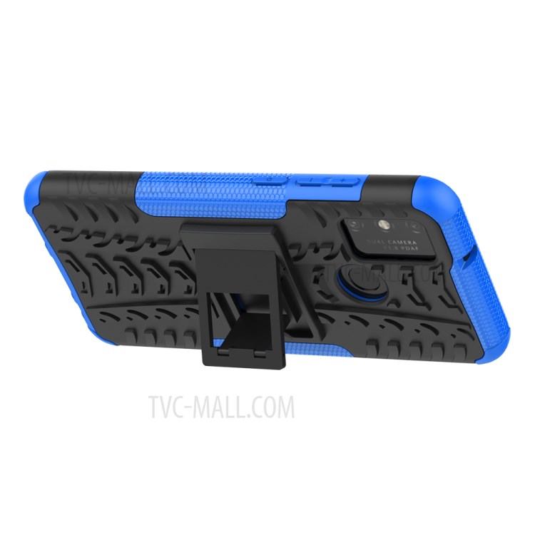 Anti-slip PC + TPU Combo Case with Kickstand for Honor Play 9A - Blue-5