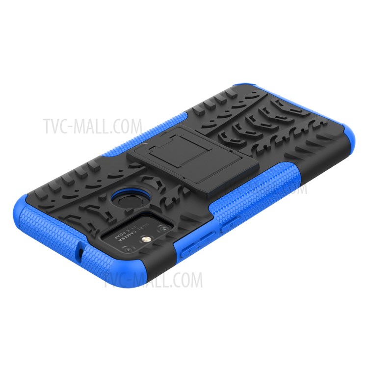 Anti-slip PC + TPU Combo Case with Kickstand for Honor Play 9A - Blue-6