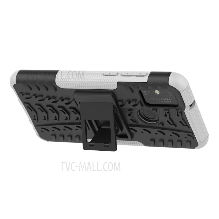 Anti-slip PC + TPU Combo Case with Kickstand for Honor Play 9A - White-4