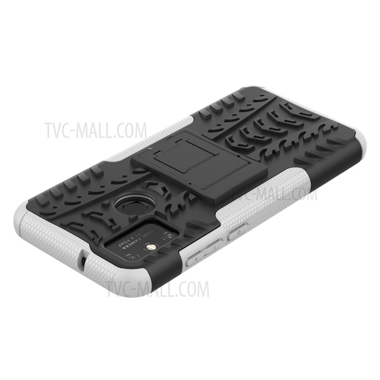 Anti-slip PC + TPU Combo Case with Kickstand for Honor Play 9A - White-5