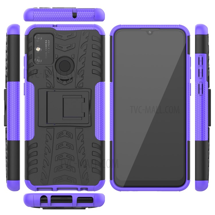 Anti-slip PC + TPU Combo Case with Kickstand for Honor Play 9A - Purple-2