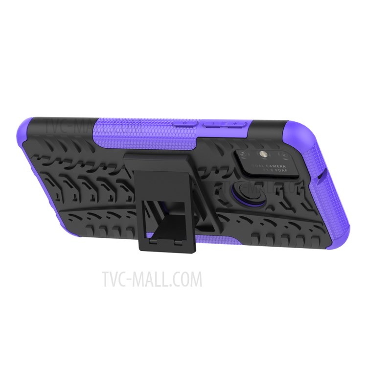 Anti-slip PC + TPU Combo Case with Kickstand for Honor Play 9A - Purple-5