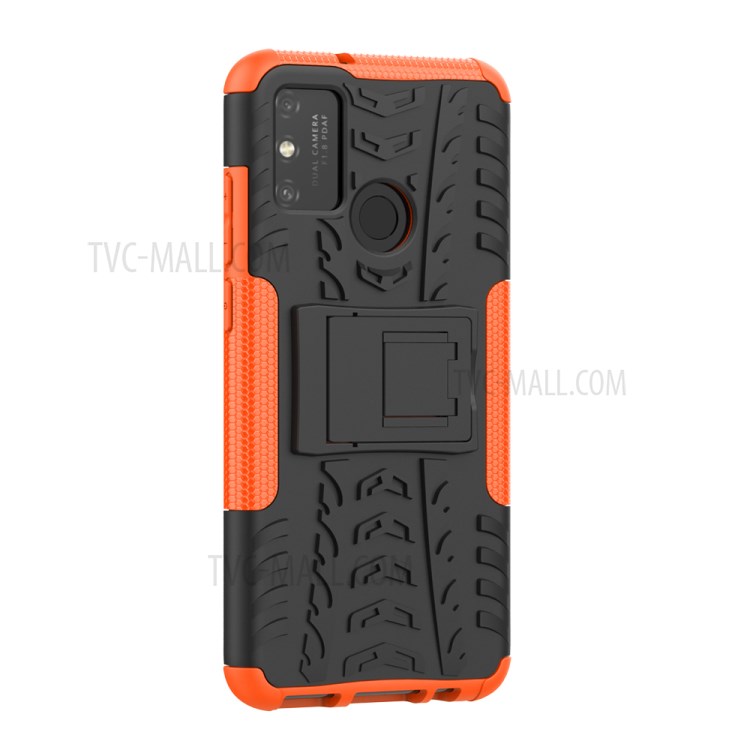 Anti-slip PC + TPU Combo Case with Kickstand for Honor Play 9A - Orange-3