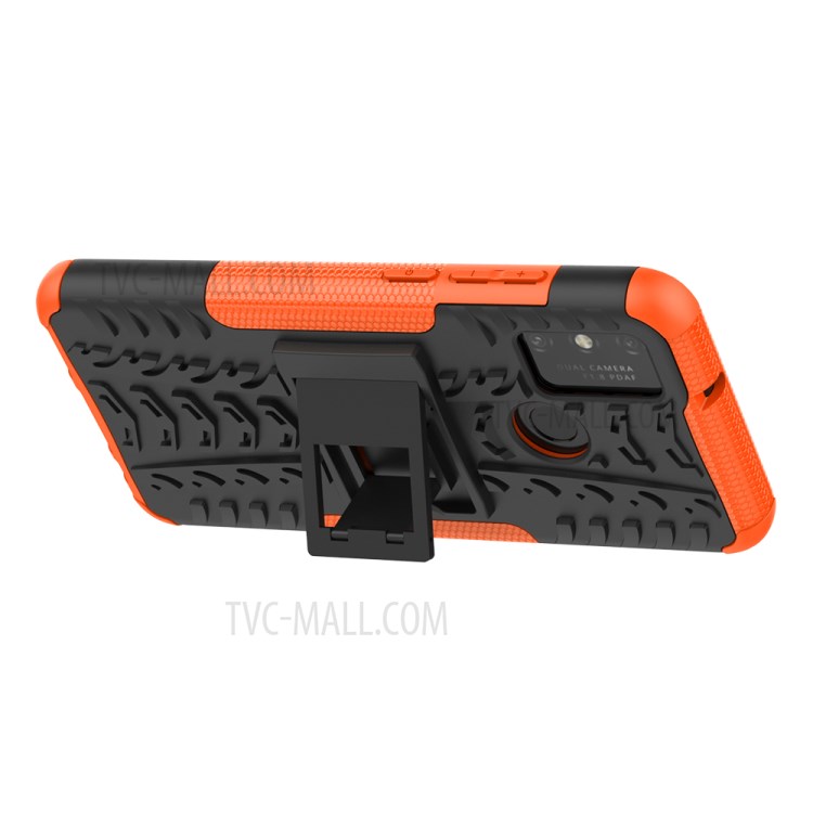 Anti-slip PC + TPU Combo Case with Kickstand for Honor Play 9A - Orange-4