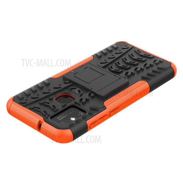 Anti-slip PC + TPU Combo Case with Kickstand for Honor Play 9A - Orange-5