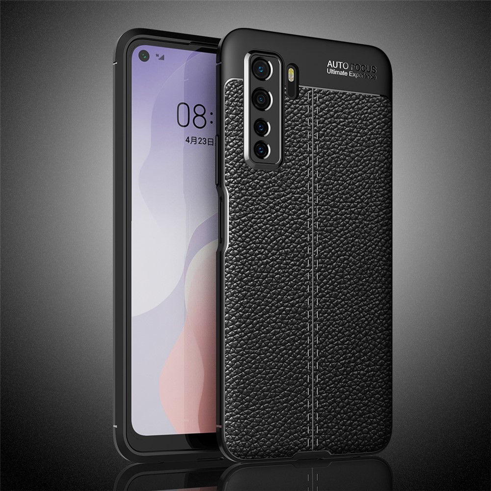 Litchi Texture Soft TPU Mobile Phone Shell for Huawei nova 7 SE - Black-10