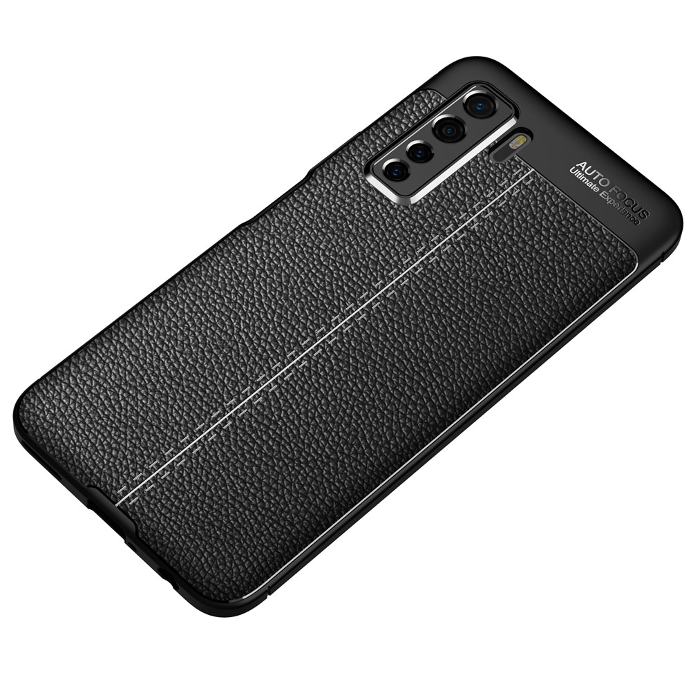 Litchi Texture Soft TPU Mobile Phone Shell for Huawei nova 7 SE - Black-11