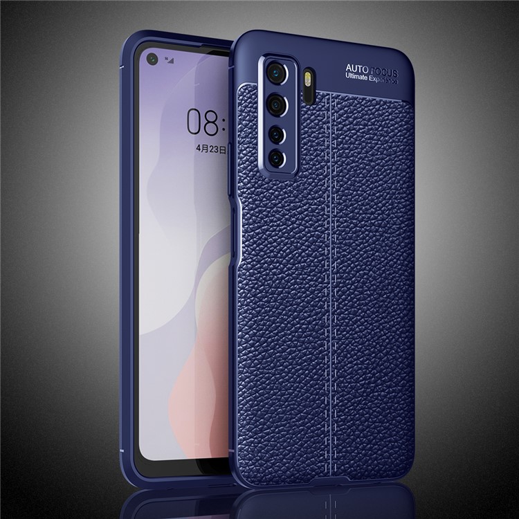 Litchi Texture Soft TPU Mobile Phone Shell for Huawei nova 7 SE/P40 lite 5G - Blue-1