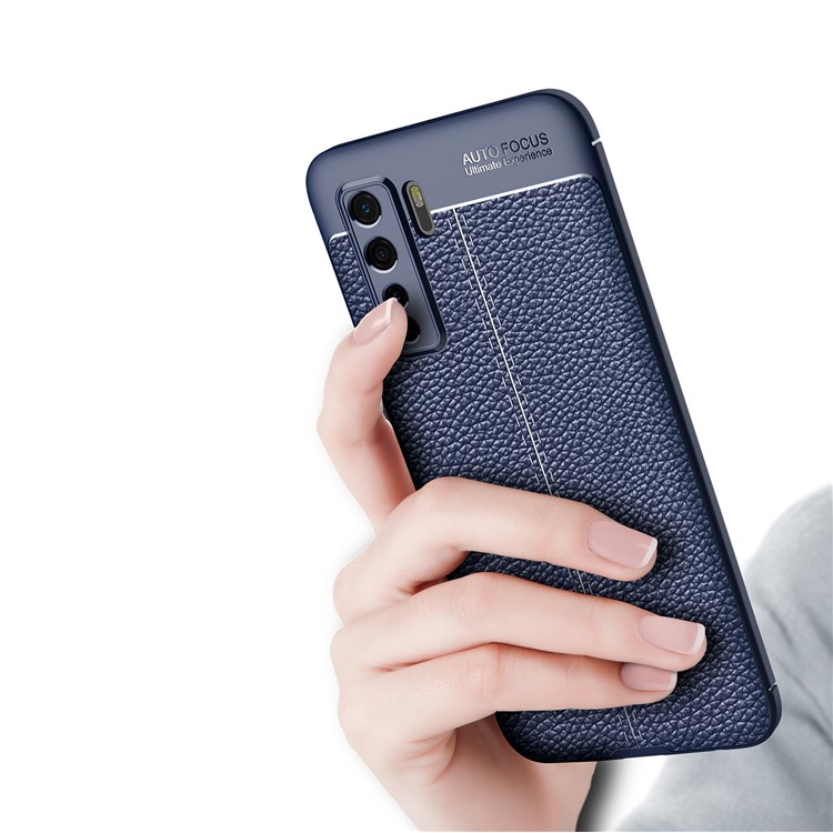 Litchi Texture Soft TPU Mobile Phone Shell for Huawei nova 7 SE/P40 lite 5G - Blue-2