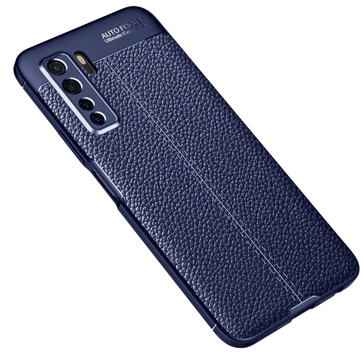 Litchi Texture Soft TPU Mobile Phone Shell for Huawei nova 7 SE/P40 lite 5G - Blue-3