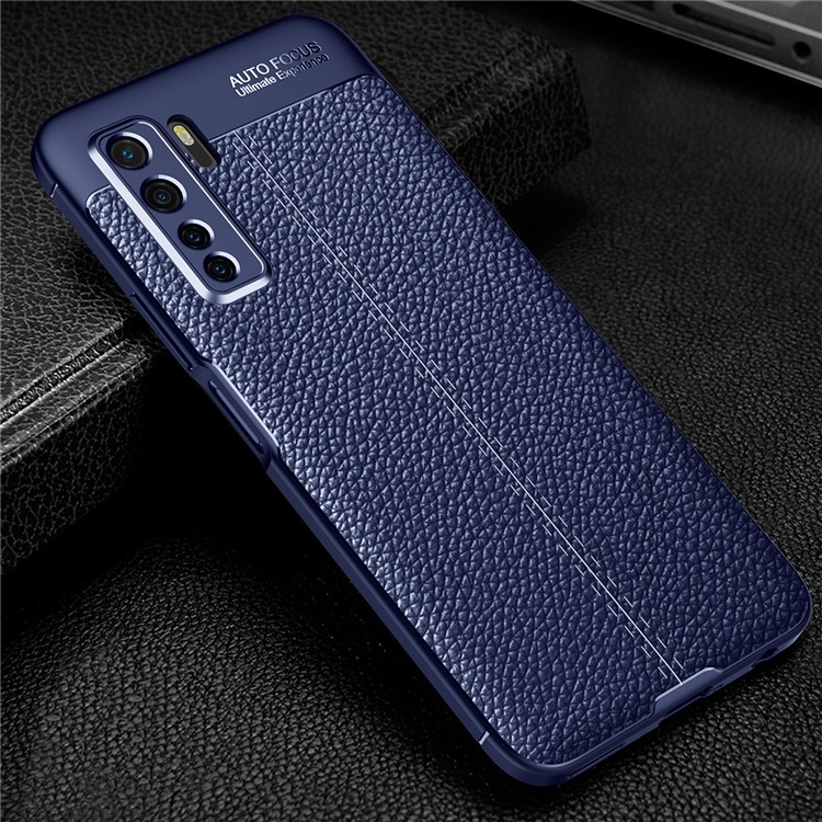 Litchi Texture Soft TPU Mobile Phone Shell for Huawei nova 7 SE/P40 lite 5G - Blue-4