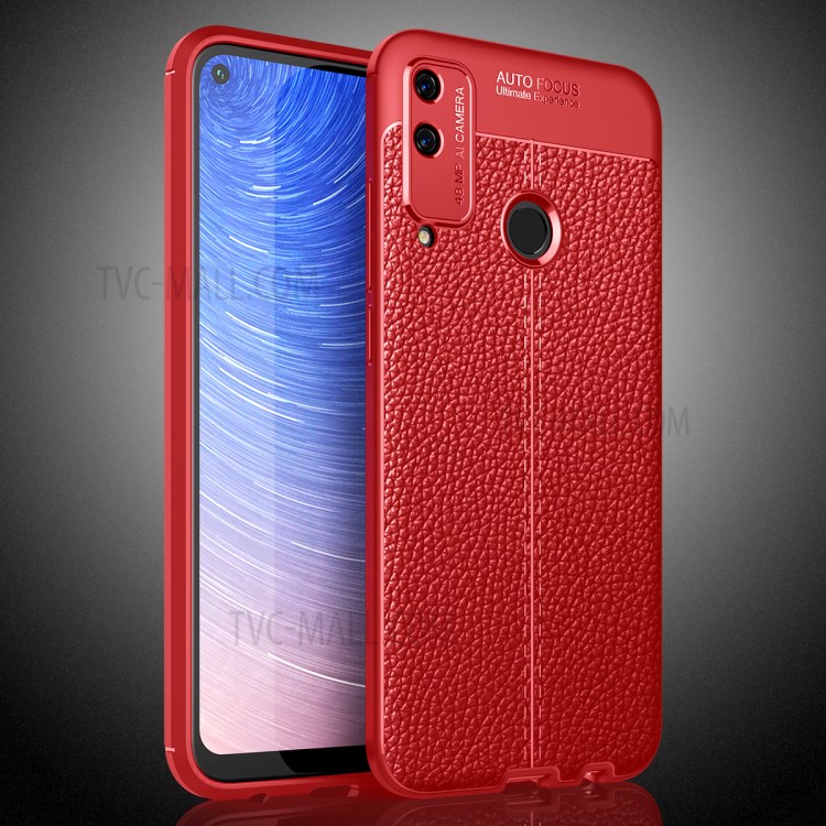 Litchi Texture TPU Phone Shell for Honor Play 4T - Red