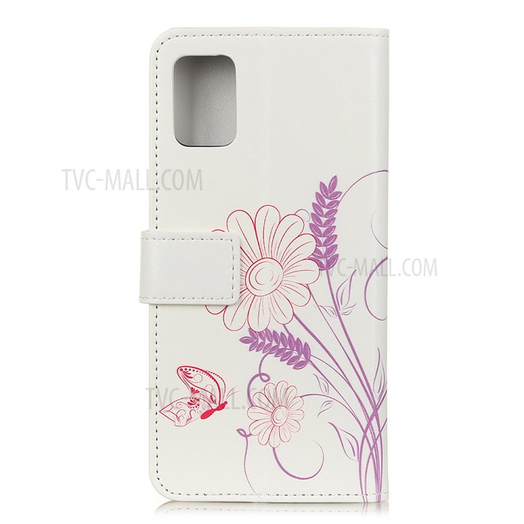 Protective Patterned Flip PU Leather Cover Wallet Stand Shell for Honor 30 Pro/30 Pro Plus - Flowers Pattern-2