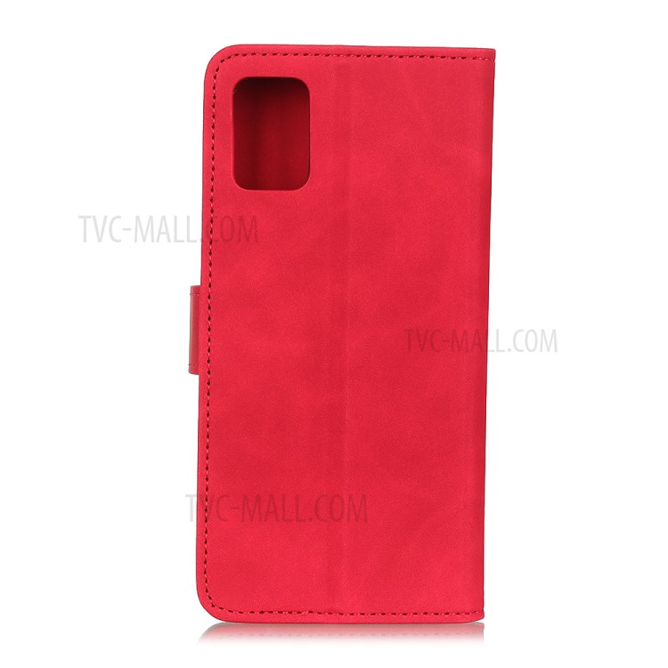 KHAZNEH Wallet Stand Retro Leather Cell Phone Case for Honor 30 - Red-3
