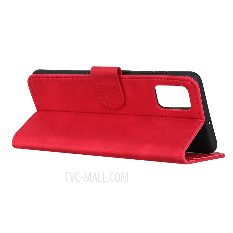 KHAZNEH Wallet Stand Retro Leather Cell Phone Case for Honor 30 - Red-4