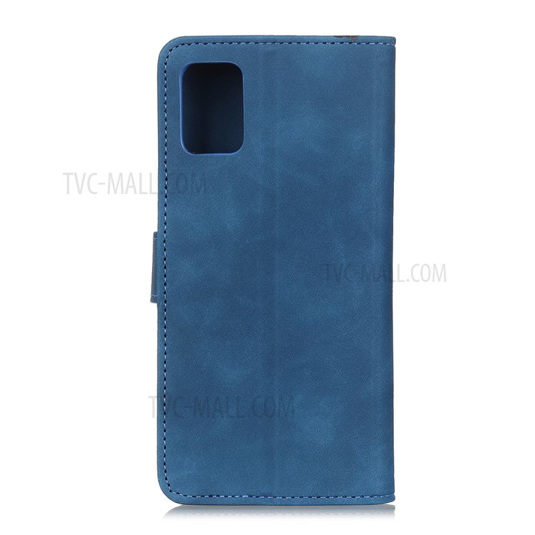 KHAZNEH Wallet Stand Retro Leather Cell Phone Case for Honor 30 - Blue-3