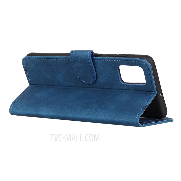 KHAZNEH Wallet Stand Retro Leather Cell Phone Case for Honor 30 - Blue-4