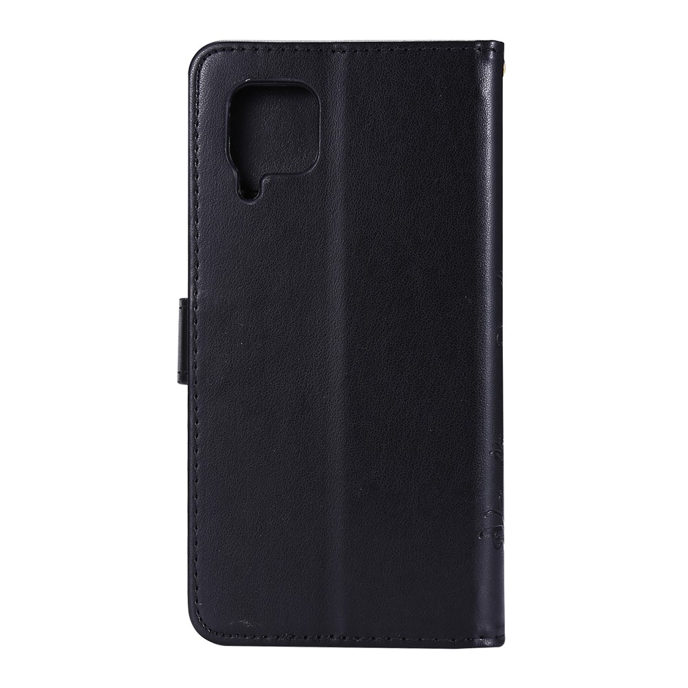 Imprint Butterfly Flower Leather Wallet Mobile Cover for Huawei P40 lite/nova 6 SE/Nova 7i - Black-2