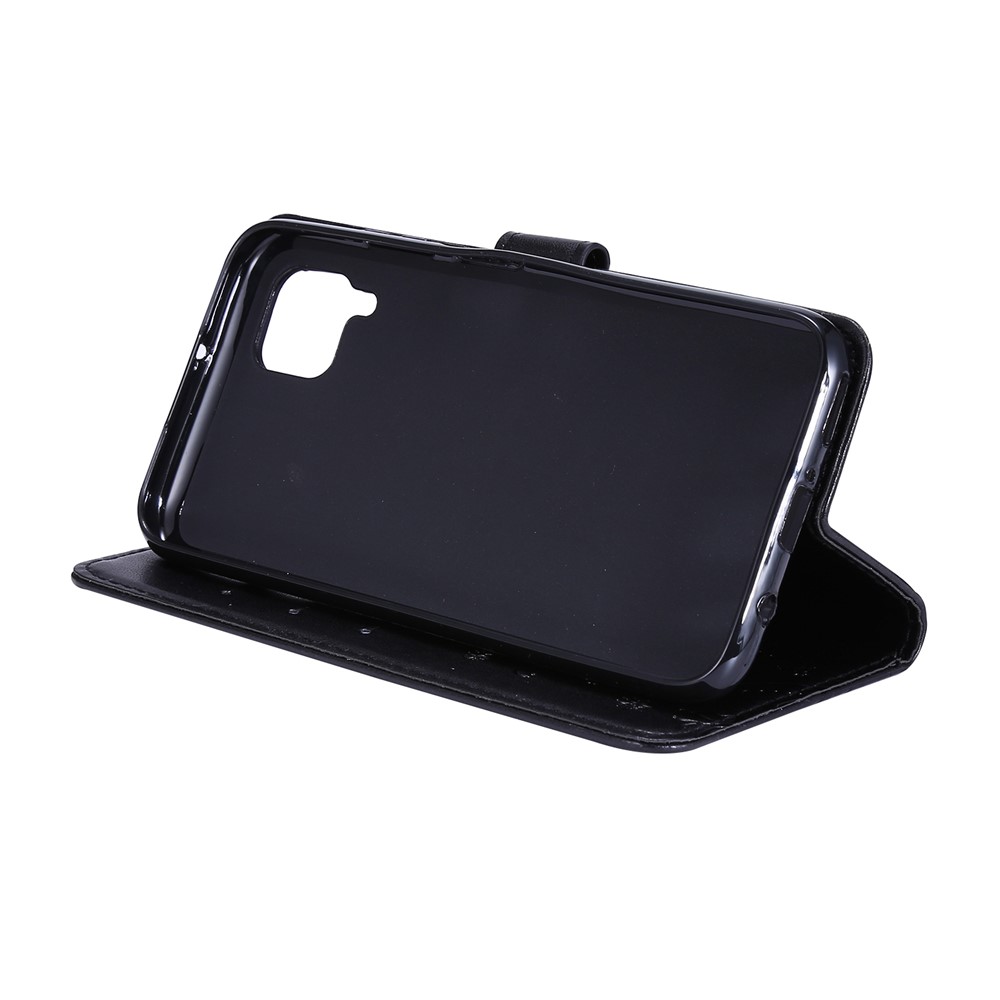 Impronta Portafoglio in Pelle Fiore a Farfalla Copertina Mobile Per Huawei P40 Lite/nova 6 Se/nova 7i - Nero-3