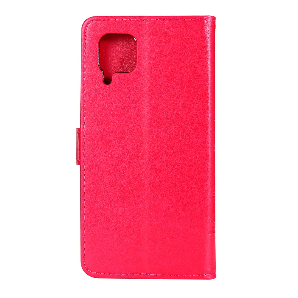 Imprint Butterfly Flower Leather Wallet Mobile Cover for Huawei P40 lite/nova 6 SE/Nova 7i - Red-2