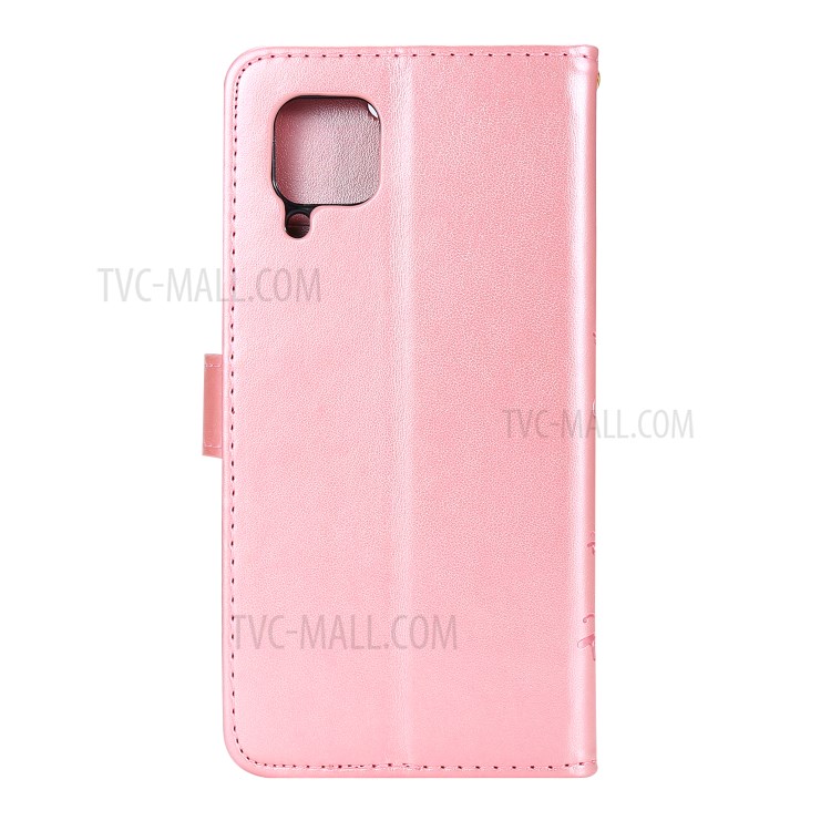 Imprint Butterfly Flower Leather Wallet Mobile Cover for Huawei P40 lite/nova 6 SE/Nova 7i - Pink-2