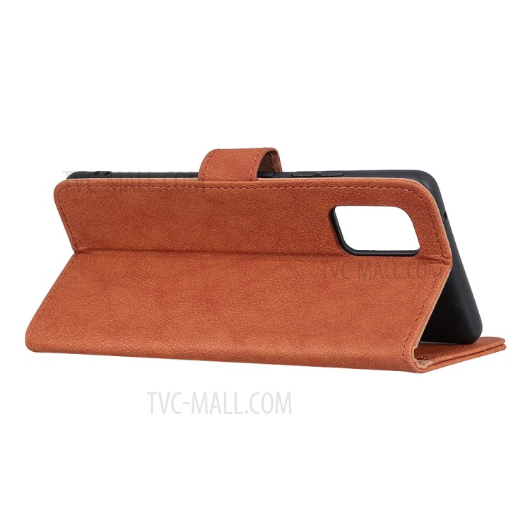 KHAZNEH Vintage Split Leather Protector Cover with Wallet Stand for Honor 30 - Orange-3